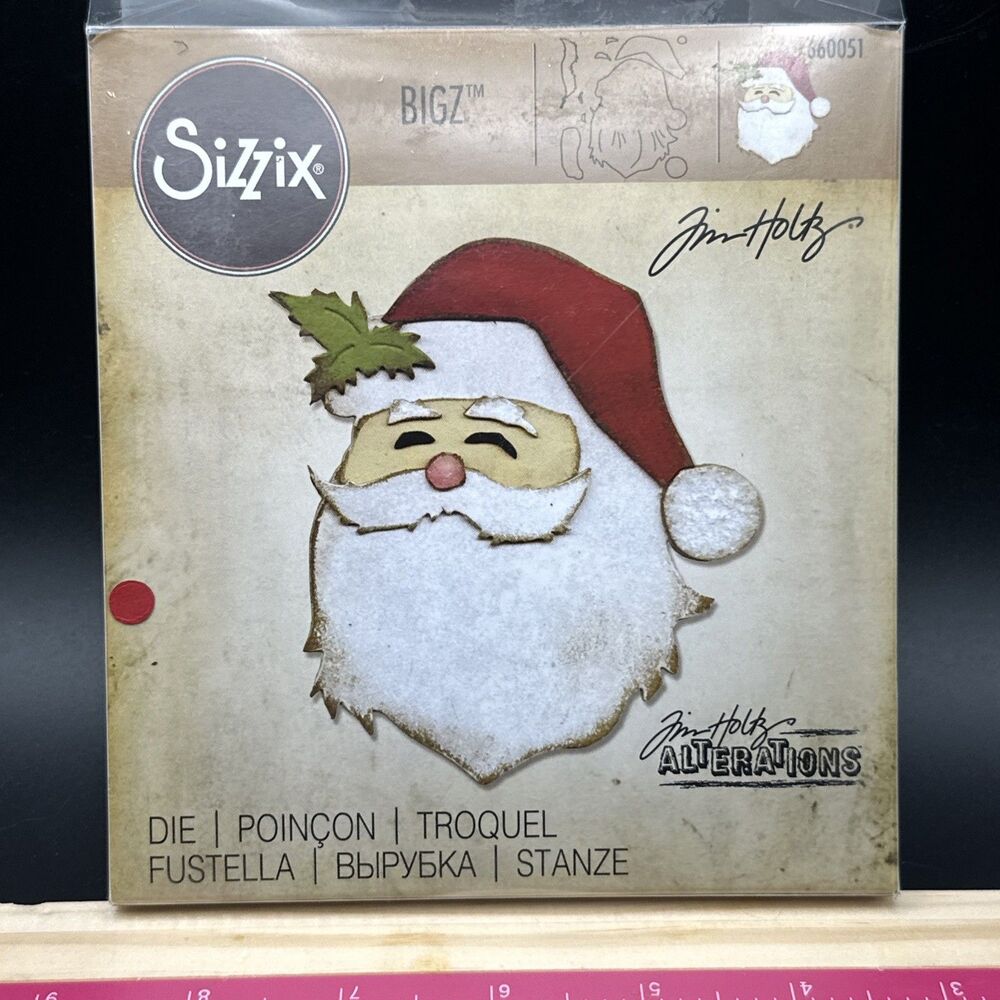 St. Nick Sizzix Bigz Tim Holtz Alterations Christmas Die #660051 Santa retired